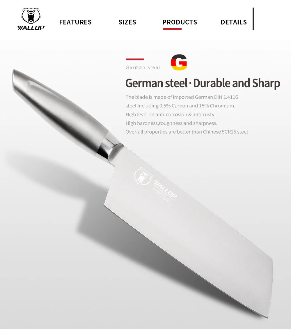 Wallop Japanese kitchen knife chef meat cleaver knife_13