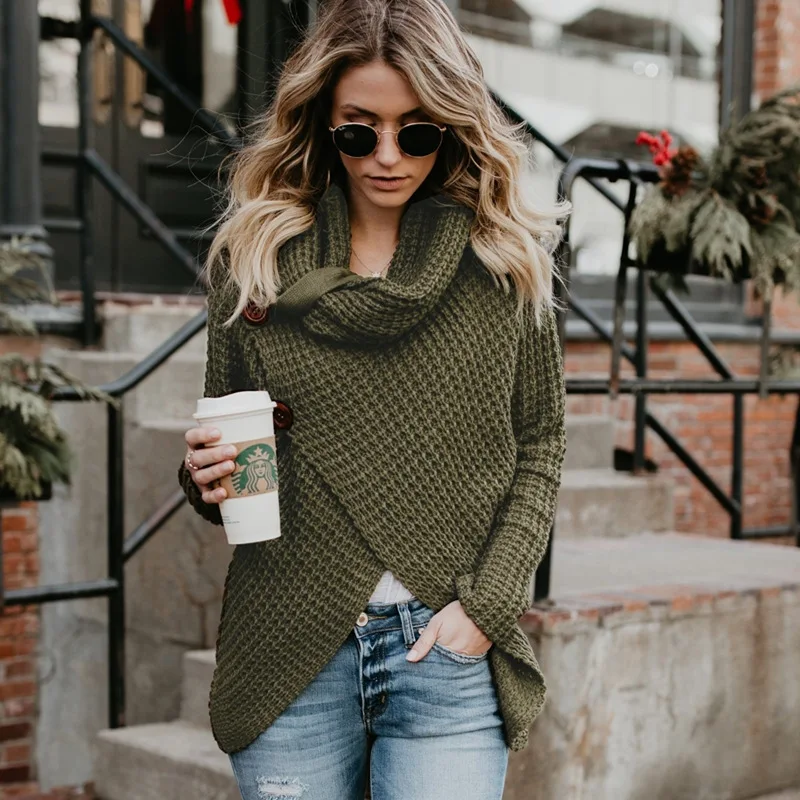 

Turtleneck Women Sweater Autumn Winter Long Sleeve Oversize Jumper 2019 New Casual Knitted Loose Sweater Fashion Pullover Femme