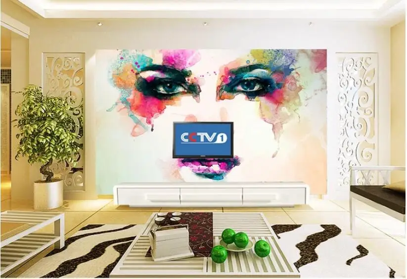 Beibehang 3D фото обои акварель красота лицо фрески спальня гостиная диван ТВ фон обои 3 d papel де parede