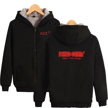 

KPOP NCT 127 Hoodies Mens Print NEO CITY THE ORIGIN Thick Warm Zipper Hooded Sweatshirt Haechan Taeil Taeyong High Quality Coat