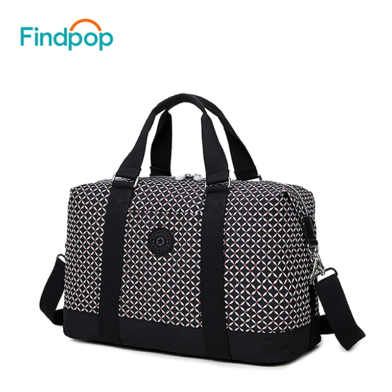 

Findpop Nylon Women's Travel Bag 2018 Casual Plaid Travel Totes Large Capacity Waterproof Luggage Bag Business Travel Duffle Bag