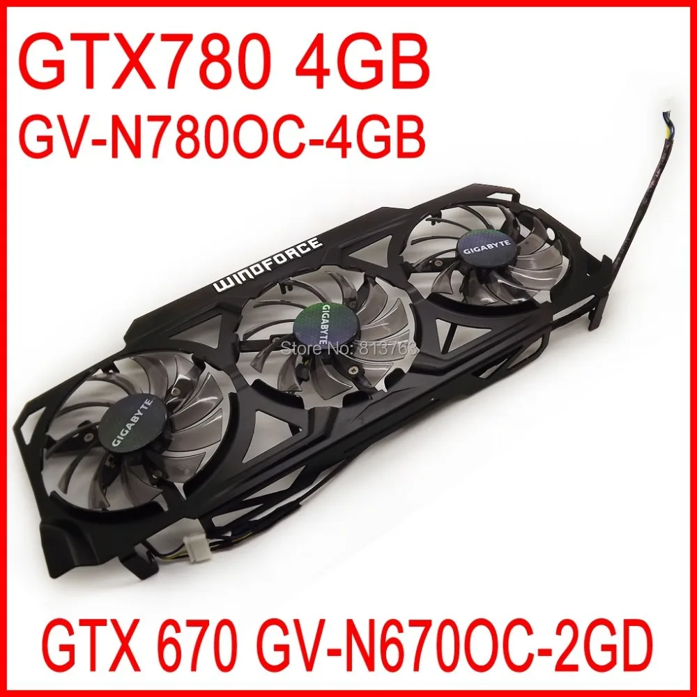 Вентилятор PLD08010S12HH для видеокарты Gigabyte GeForce GTX670 видеокарта с кулером на 4 ГБ и