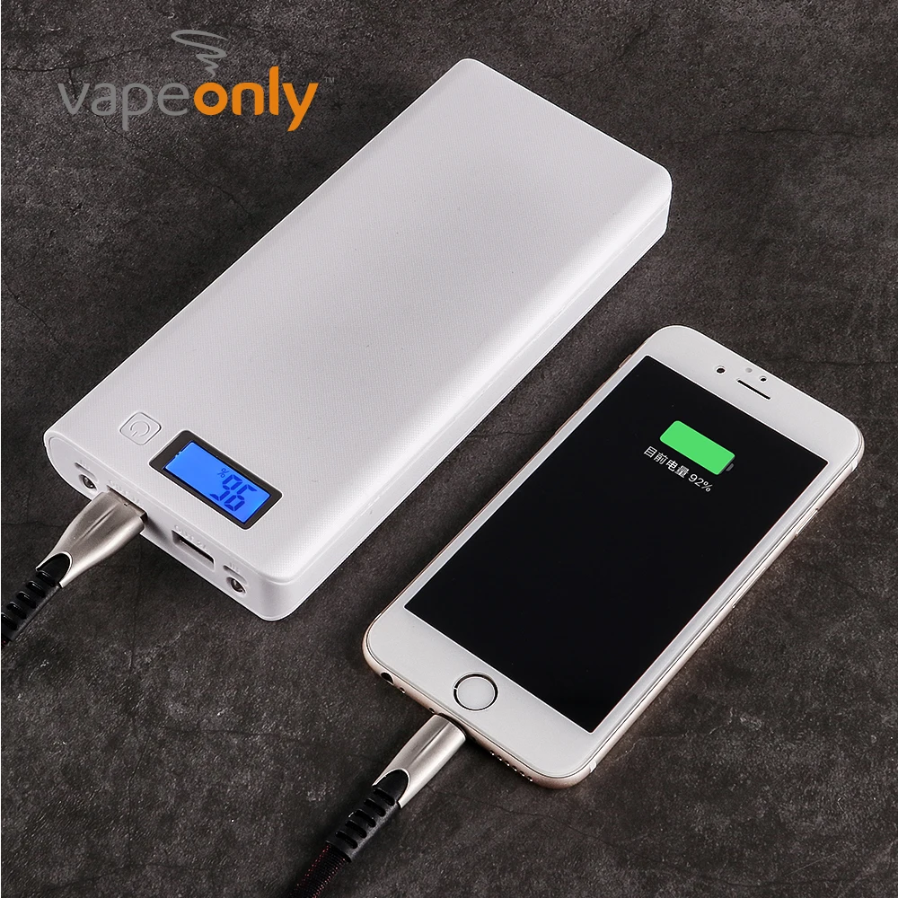 Vapeonly 18650 портативный аккумулятор банк питания Корпус ЖК-дисплей двойной USB пауэрбэнк 5 в 2A телефон зарядное устройство для iPhone samsung