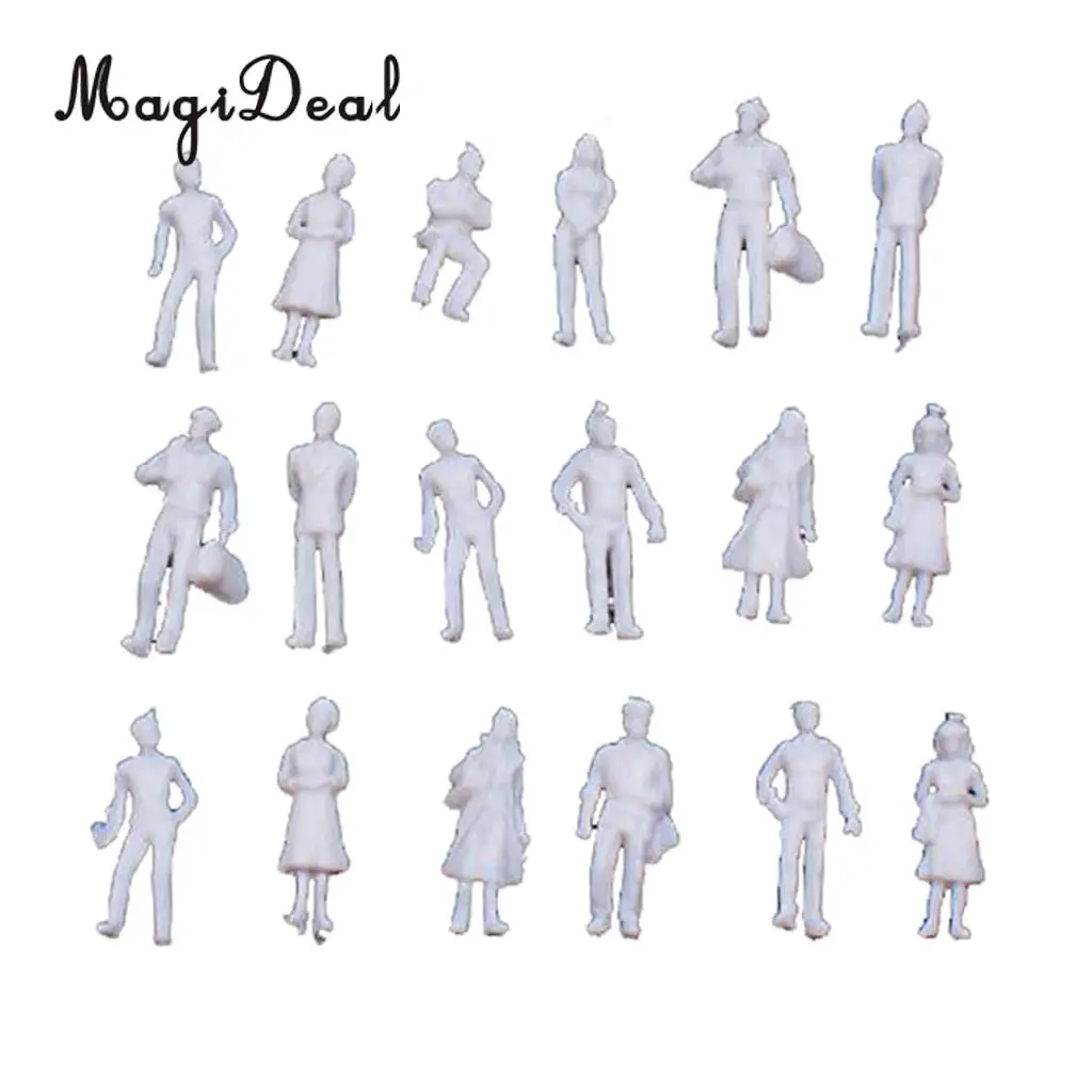 MagiDeal 100Pcs/Lot 1/100 Scale Light Grey Model Train People Figures for Collectibles Station Platform Street Scenes Layout Toy