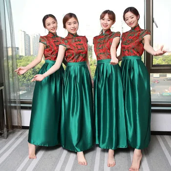 

HAIJINMINGWEN Chinese style bridesmaid dress long and short retro bridesmaid dress large size dress toast clothing