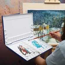 Великолепная профессиональная увлажняющая палитра акварельных красок, пластиковая палитра акварельных красок для окрашивания, палитра acuarella, художественные принадлежности