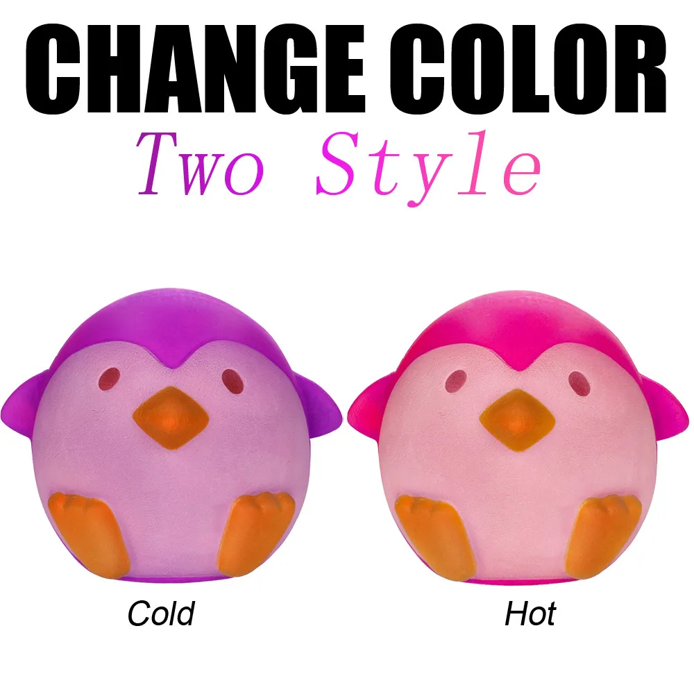 

Temperature Color Change Squishies Adorable Penguin Super Slow Rising Fruits Scented Reliever Stress Toy Funny Gift Z0301