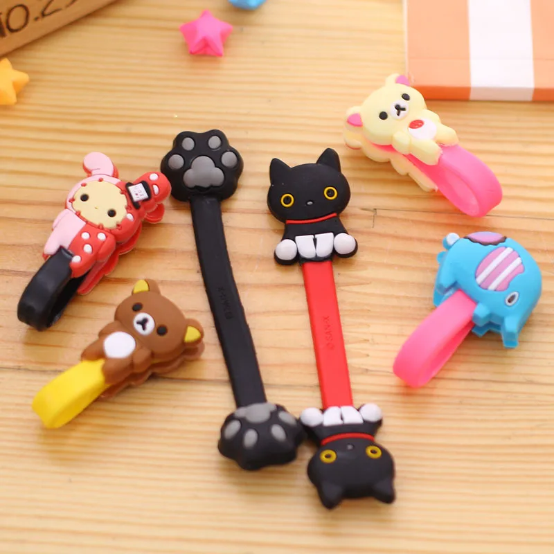 10pcs lot Lovely Elephant Bear Cartoon font b Cable b font font b Winder b font