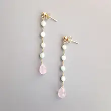 LiiJi уникальный натуральный Ларимар розовый кристалл Винтаж Стиль Серьги гвоздики 925 пробы серебро ручной работы нежные ювелирные изделия