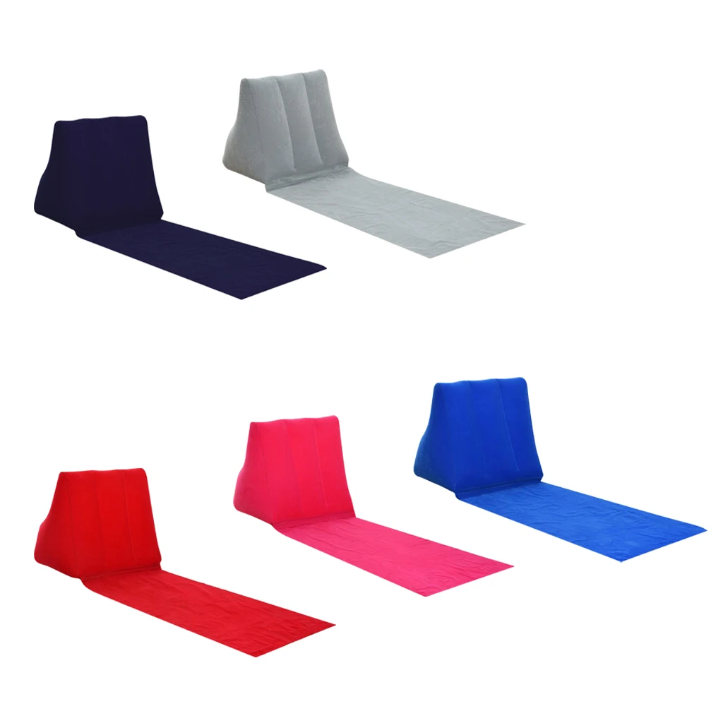 Inflatable Beach Sunbathing Camp Lounger Back Pillow Cushion Chair Air Sleep Bed Lying Seating Inflatable Beach Cushion Chair
