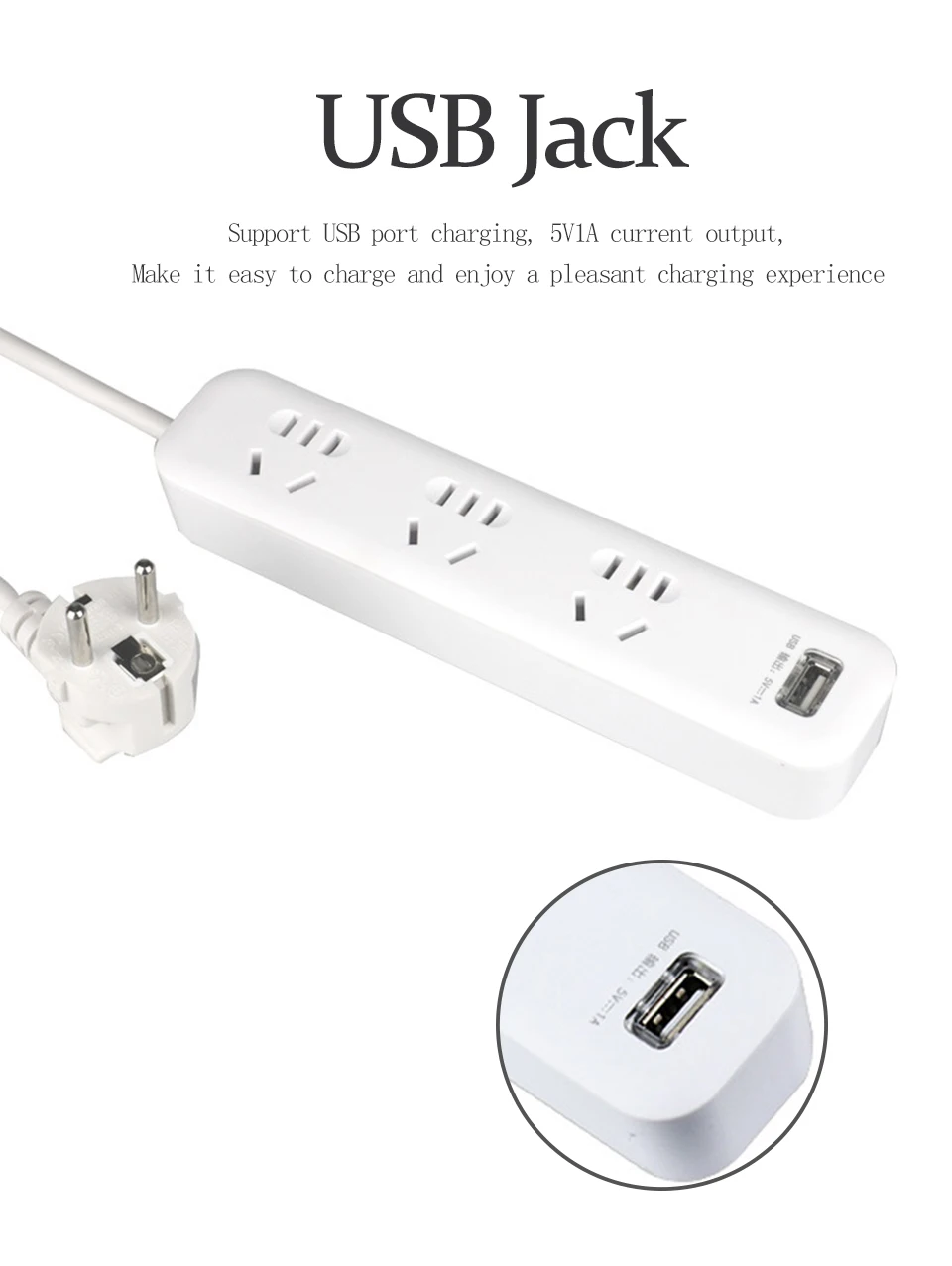 AU US To EU Plug With USB Power Strip Socket Interface Adapter Travel Wall Converter 250V 10A 2500W Fast Charging Extension (7)