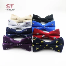 Мужские тканые галстуки-бабочки из полиэстера с животными для мужчин, велосипедная машинка, обезьяна, собака, олень, Бабочка, 12*6 см,, аксессуары, свадебные галстуки