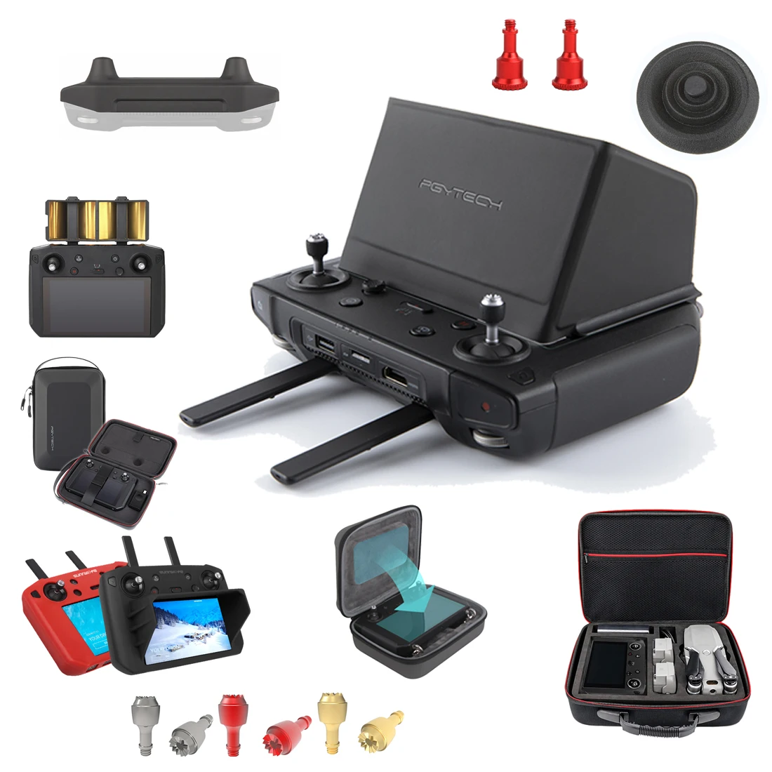 

FOR dji SMART Controller Series Silicone Protective Cover Sunshade Hood Casefor DJI MAVIC 2 Smart Controller Parts- Black