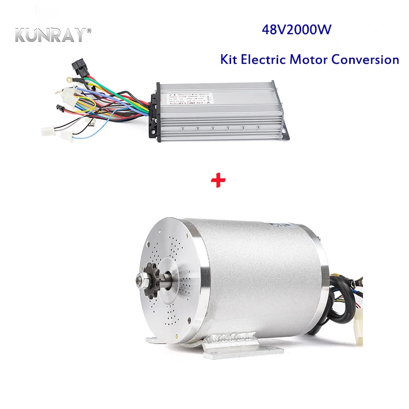 Sale KUNRAY MY1020 DC Motor 48V 2000W Kit Electric Conversion E-Bike Scooter Tricycle Cycling Bicicleta Hoverboard Bike Accessories 1