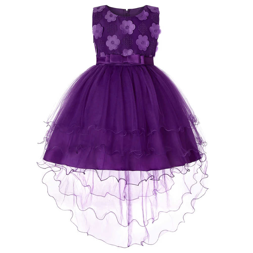 

Birthday Wedding Party Flower Girl Lace Dress 2019 New Girls Pearls Princess Dresses Kids Tutu Mesh Costume Children Clothes