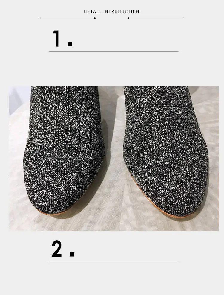 2018 New Autumn And Winter Women's Shoes Casual Stretch Boots High Heel Socks Boots Fashion Ankle Boots M8D143 (4)