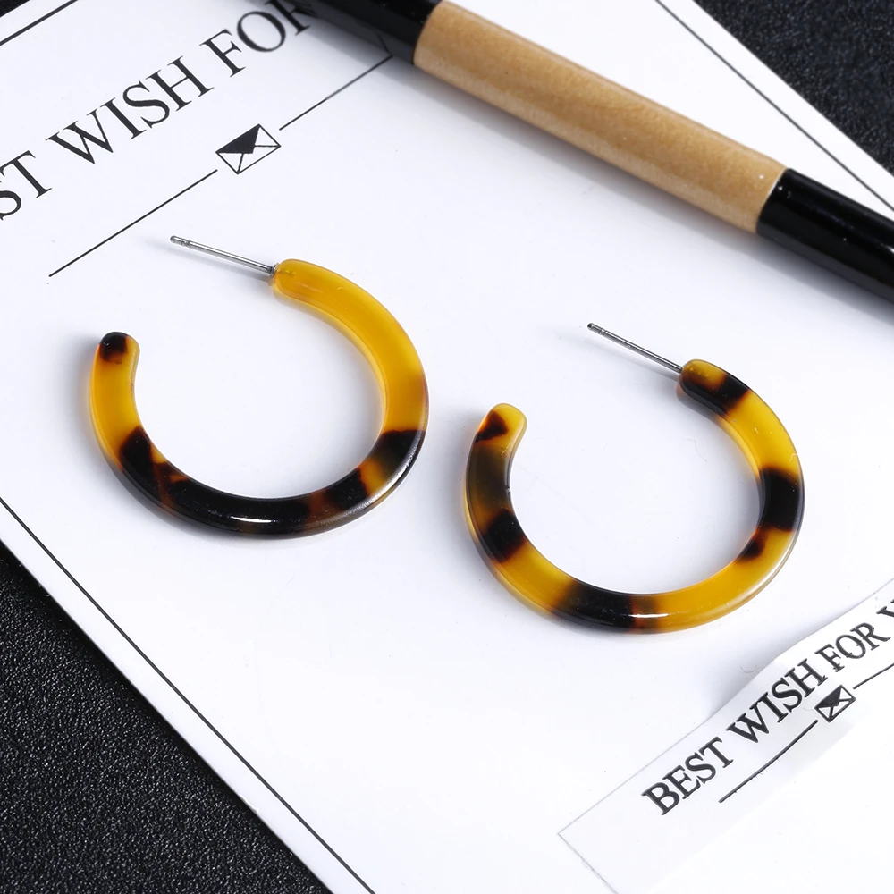 VIVILADY Fashion Small Round Circle Acrylic Hoop Earrings Women Brincos Acetic Acid Jewelry Bridal Wedding Birthday Party Gifts - Image 2