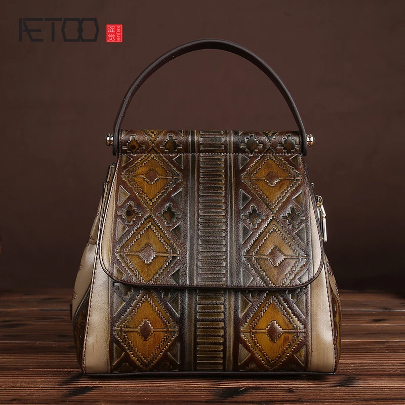 

AETOO Shoulder bag handbags new versatile handbags hand rub wipe handbag shoulder bag Messenger retro bag