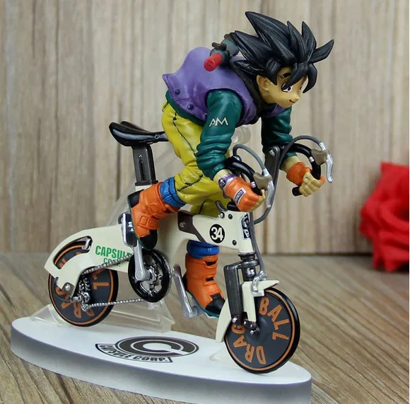

23cm Anime Dragon Ball Z Super Saiyan goku cycling PVC Action Figures Collection Model Toys Doll WL062
