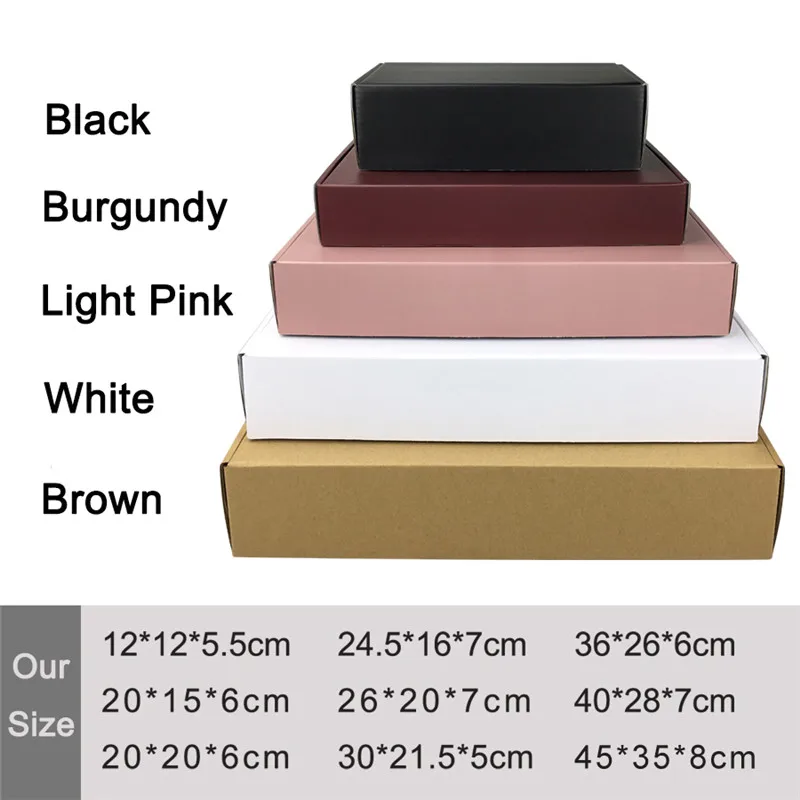 100 шт./лот гофрированный картон почтовые коробки розовые коробки с белым логотипом Размер: 18x14x2,2 см