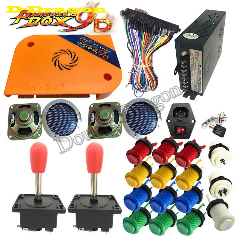 

Arcade Bundles Kits Parts video game Pandora Box 9D 2222 in 1 With Power Supply Jamma wiring Joystick illuminated Push Button
