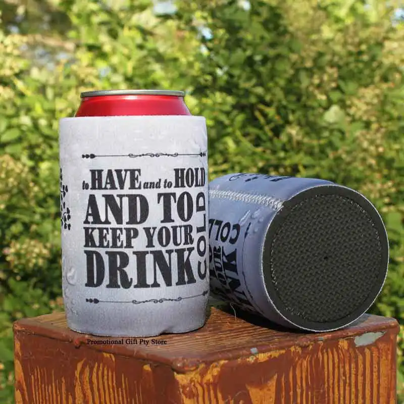 

50pcs Customized Logo Neoprene Stubby Holder With Solid Base Beer Can Cooler Wedding Gift Customize Beer Can Cooler Holder