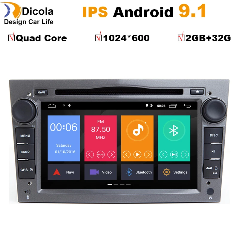 

2 Din Quad Core 2+32G 7'' Android 9.0 Car DVD Radio Player For Opel Astra Vectra Antara Zafira Corsa GPS Navi Wifi car stereo