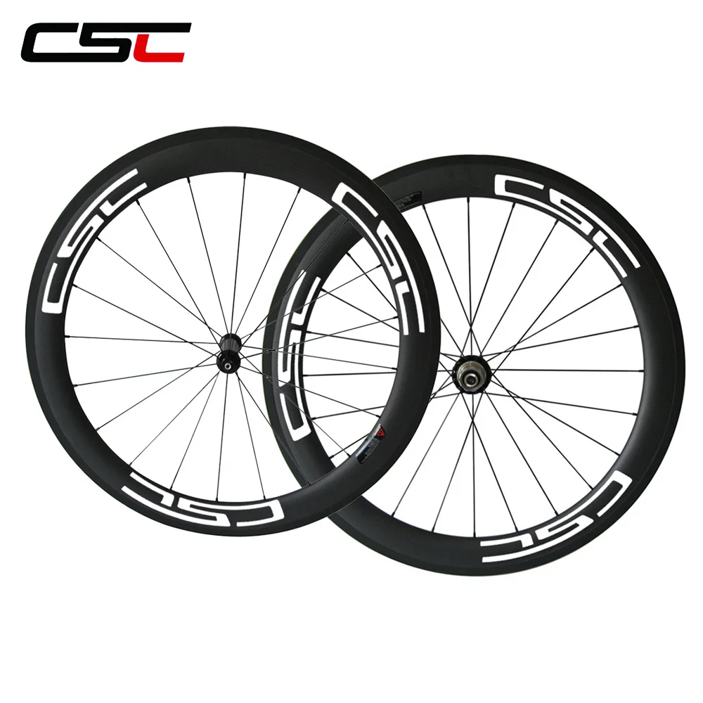 Cheap CSC Straight pull road wheel U Shape carbon 60mm clincher wheels 25mm width with carbon hub + pillar 1420 or sapim or cn 424 2 Cheap CSC Straight pull road wheel U Shape carbon 60mm clincher wheels 25mm width with carbon hub + pillar 1420 or sapim or cn 424 2
