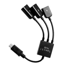 3 в 1 USB 3,1 type-C к Micro USB 2,0 хост для зарядки питания переносной кабельный хаб адаптер