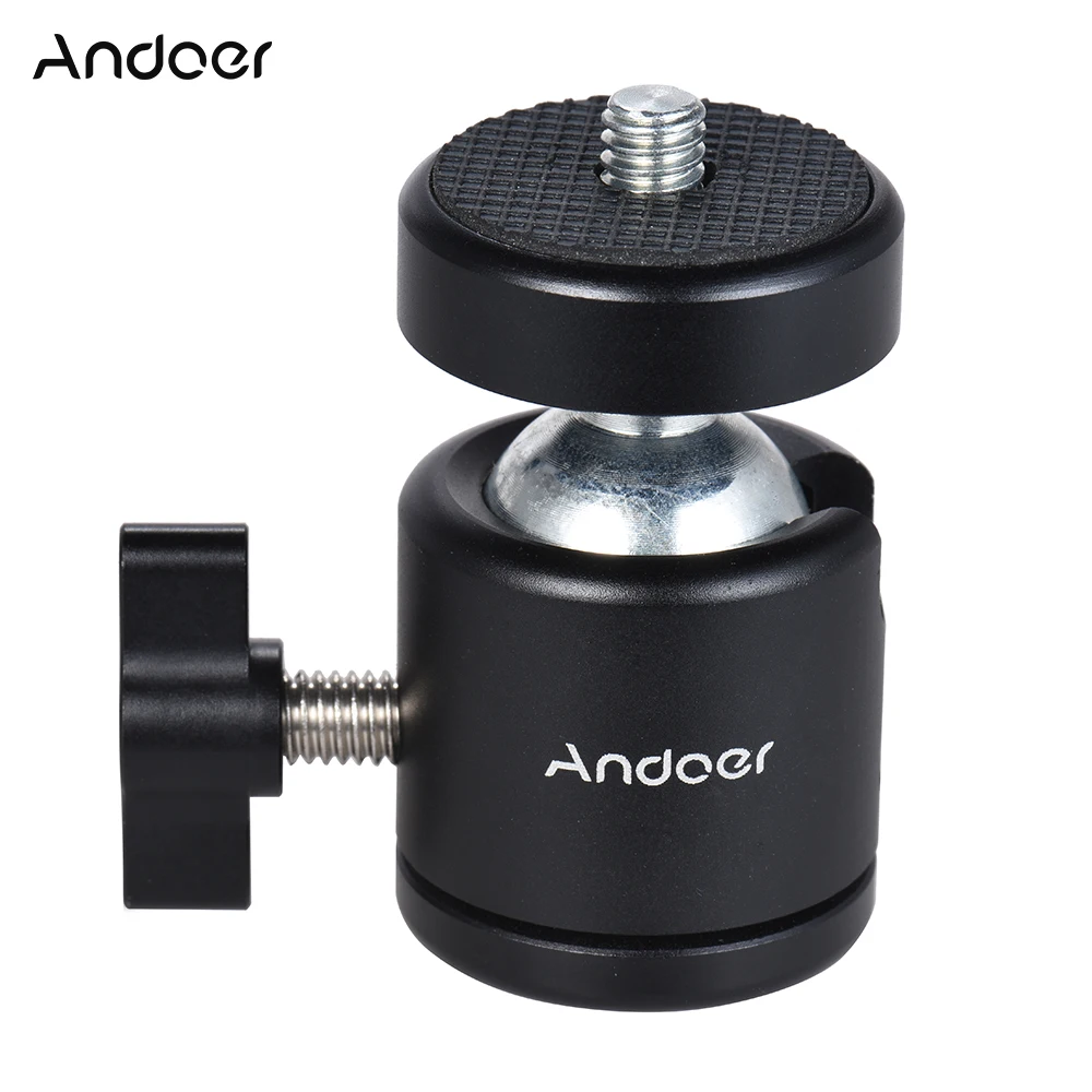 Andoer Mini Tripod Metal Ball Head Adapter Ballhead Mount with 1/4