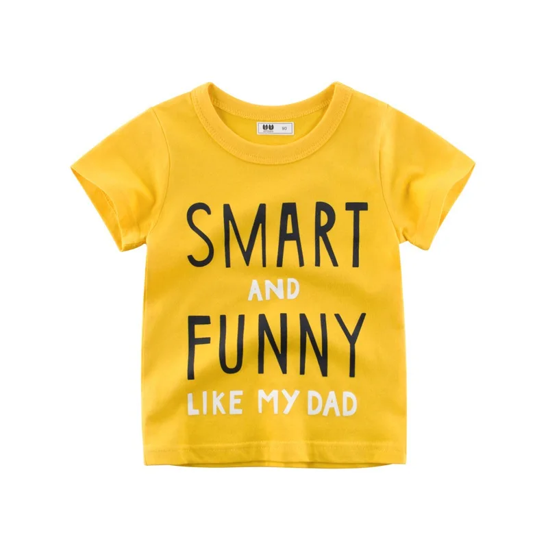 COOTELILI Fashion Letter Cotton Boys Girls T-Shirts Children Kids Cartoon Print T shirts Baby Child Tops Clothing Tee 90-140cm (4)