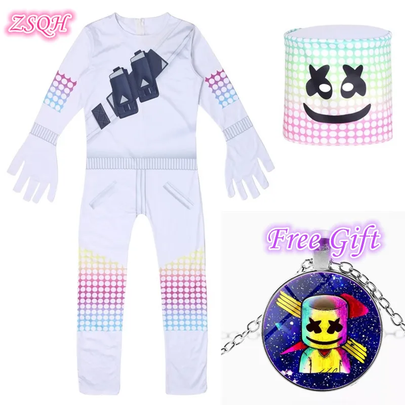 ZSQH DJ Marshmallow Jumpsuit Cosplay Costume Marshmellow suit New Children Bodysuit Cute