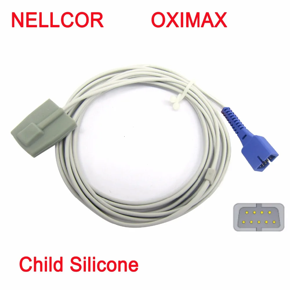 Compatible NELLCOR oximax 9pin DB9 connector reusable long cable