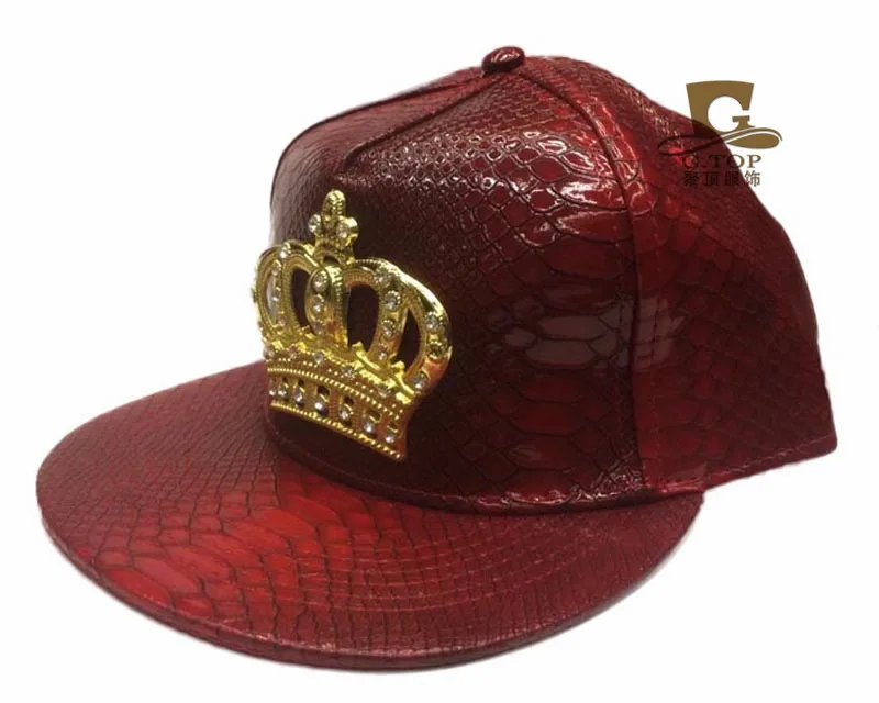 Модная кожаная Осенняя брендовая металлическая Кепка Crowne Europe для мужчин и женщин, Повседневная Хип-хоп кепка Snapback s, солнцезащитные шапки - Цвет: Leather 6