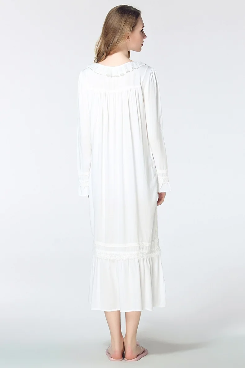 Waliicorners Lace Ruffer princess Silkly sweet Vintage Nightgown Sleepwear female Autumn Summer Lounge Sleepwear pijama gecelik wj2054 19 8549682423_1915537702