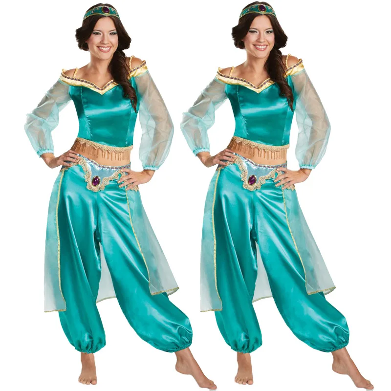 Halloween Aladdin magic lamp girls Dress Aladin Jasmine Princess Cosplay Costume Adult Carnival Party Masquerad Costumes Halloween Aladdin magic lamp girls Dress Aladin Jasmine Princess Cosplay Costume Adult Carnival Party Masquerad Costumes
