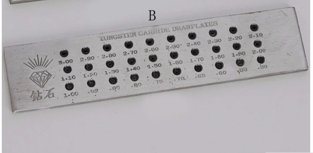 ЮВЕЛИРНЫЕ ИНСТРУМЕНТЫ проволочная пластина 30 отверстий Вольфрамовая карбидная проволочная пластина 0,5-3,0 мм прямоугольная