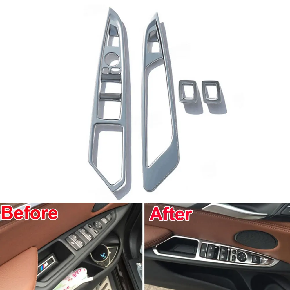 

ABS Matt Car Door Window Switch Button Panel Cover Trim Frame Decoration For BMW X5 F15 X6 F16 2015 LHD Car Styling