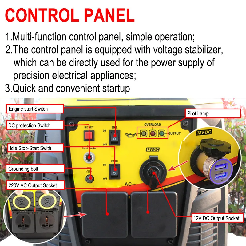 2300W 220V AC новая модель легкий инвертор генератор, портативный генератор для кемпинга, открытый генератор для пикника, T2300i