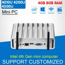 Mini PC Intel Core i7 4500U i5 4200U i3 4010U Windows 10/8/7 Mini Computer Fanless Nettop HD Graphics 4400 HTPC Free Wifi