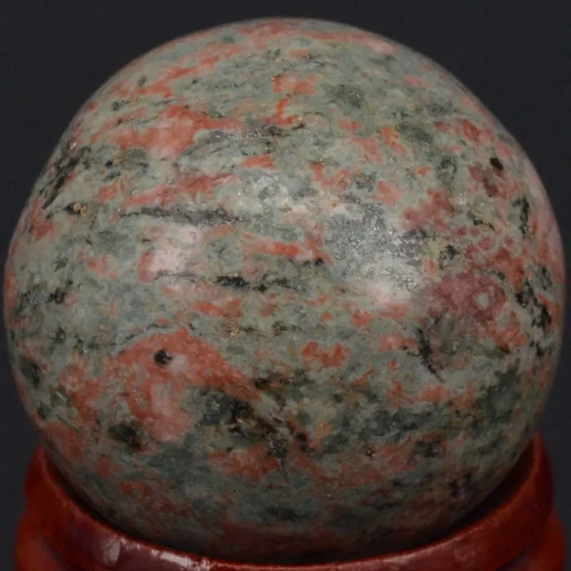 Free Shipping Natural Gemstone 30MM Unakte Sphere Crystal Ball Chakra Healing Reiki Carving Crafts  With Stand