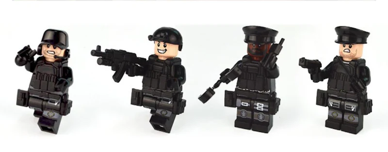 Военный Спецназ строительные блоки антитеррористические Куклы Фигурки игрушки Детский подарок совместим с блоками - Цвет: (1620-3) 4pcs