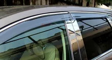 New!! For 2015 2016 Ford EVEREST SUV 4DR 4pcs Window Visor Vent Shade Rain/Sun/Wind Guard Cover With bright strips