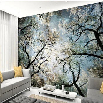 

beibehang Large custom wallpapers retro retro shot tree branches landscape hall bedroom TV home decoration background