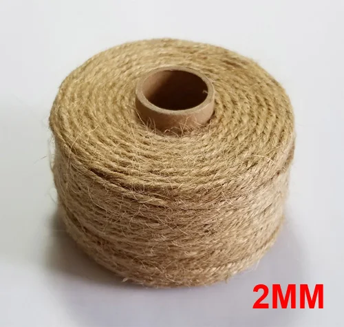 Натуральная джутовая нить веревка шпагат веревки для макраме для украшения ручной работы DIY - Цвет: 2mm