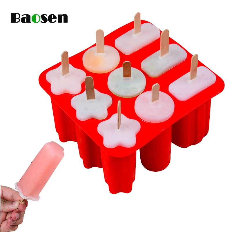 

1Pcs Silicone Popsicle Molds DIY Ice Cream Cube Makers Eco-Friendly Reusable Ice Cream Mold With Popsicle Sticks Kitchen Gadget