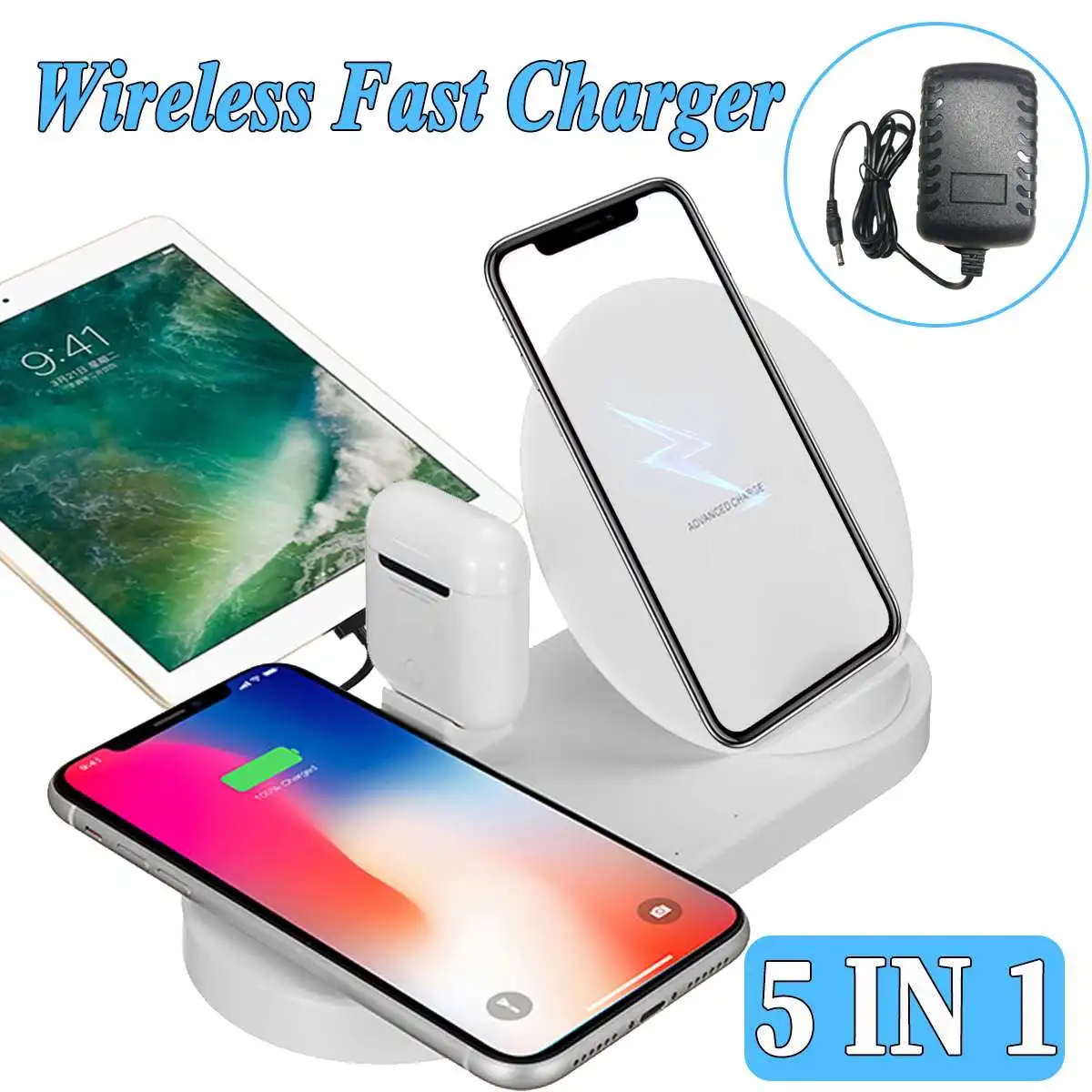 

3 In 1 Fast Charge Wireless Charger Pad For Iphone XR XS Max Cellphone Charger Dock Station For Apple Watch for Airpods for Ipad