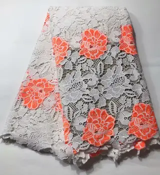 

Free Shipping FASHION milk silk lace fabrics high quality multi color cord lace guipure lace fabric for women XSJUN221