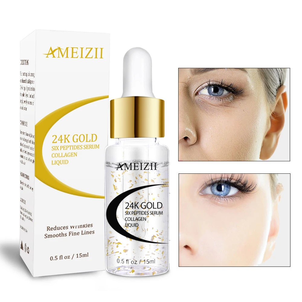 

15ml 24K Gold Hexapeptide Hyaluronic Acid Essence Face Skin Care Shrink Pores Anti Aging Intensive Lifting Anti Wrinkles TSLM2