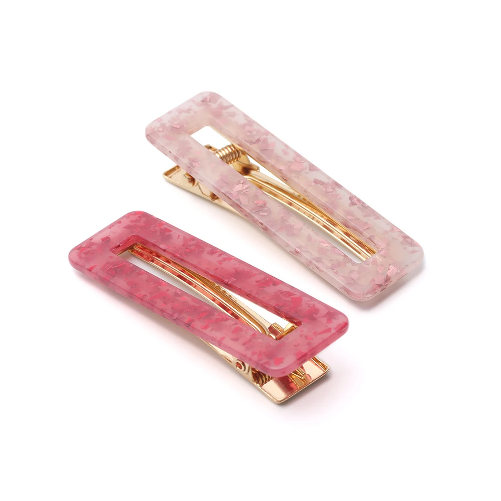 

Hollow Geometric Waterdrop Acrylic Hair Clips Women Girls Hair Accessories Shiny Tin Foil Sequins Hairpins Hair Accessories